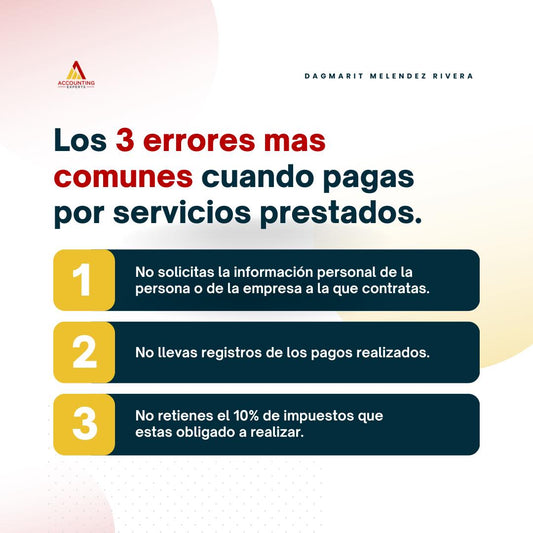 Los 3 errores mas comunes cuando pagas por servicios prestados.
