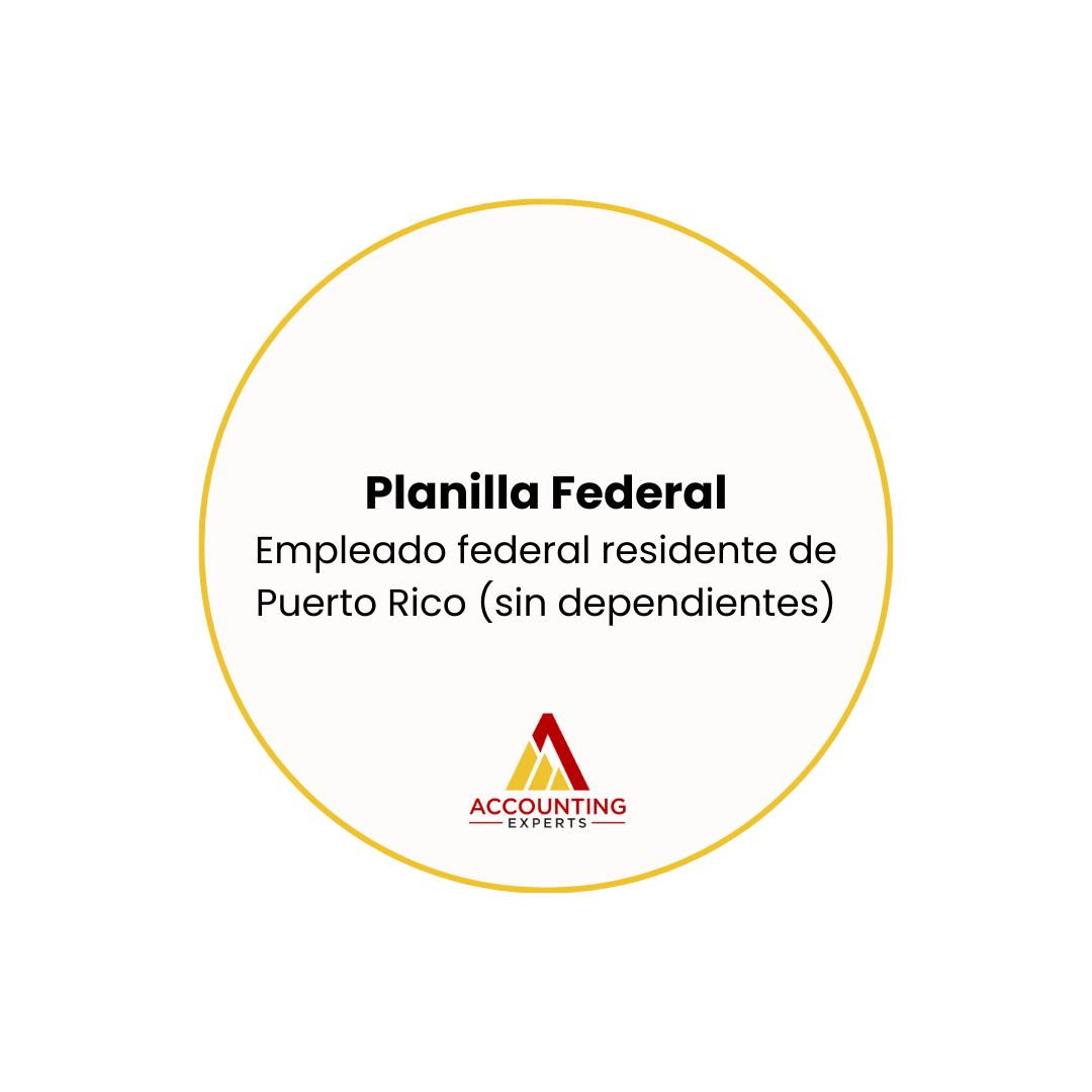 Planilla Federal - Empleado federal residente de Puerto Rico (sin dependientes)