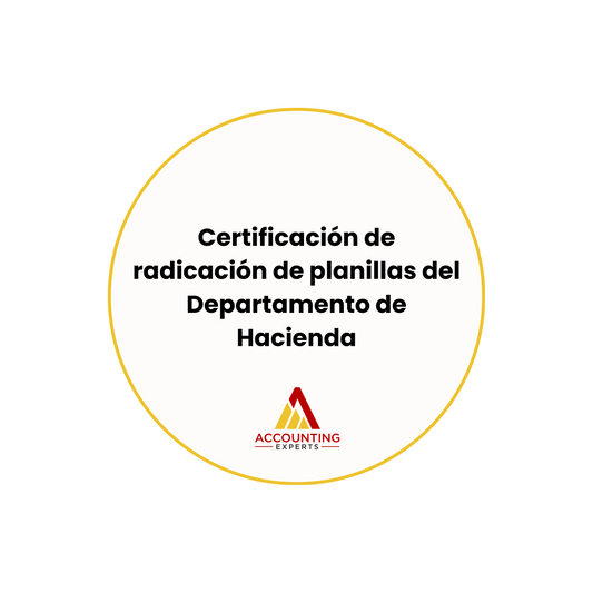 Certificación de Radicación del Departamento de Hacienda