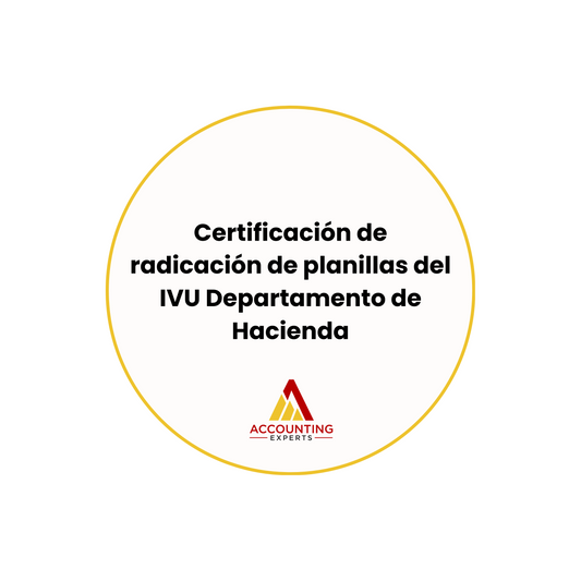 Certificación de Radicación del IVU en el Departamento de Hacienda