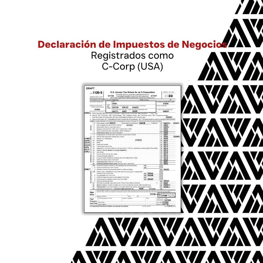 Declaración de Impuestos de Negocios Registrados como C-Corp (USA)